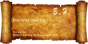 Barthy Hella névjegykártya